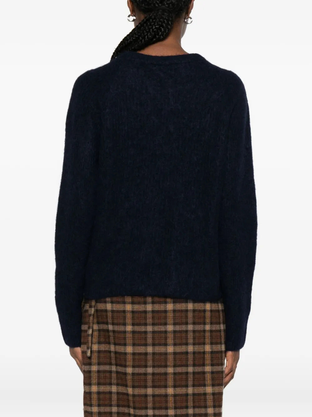 Garment-dyed crew neck sweater in alpaca and wool blend