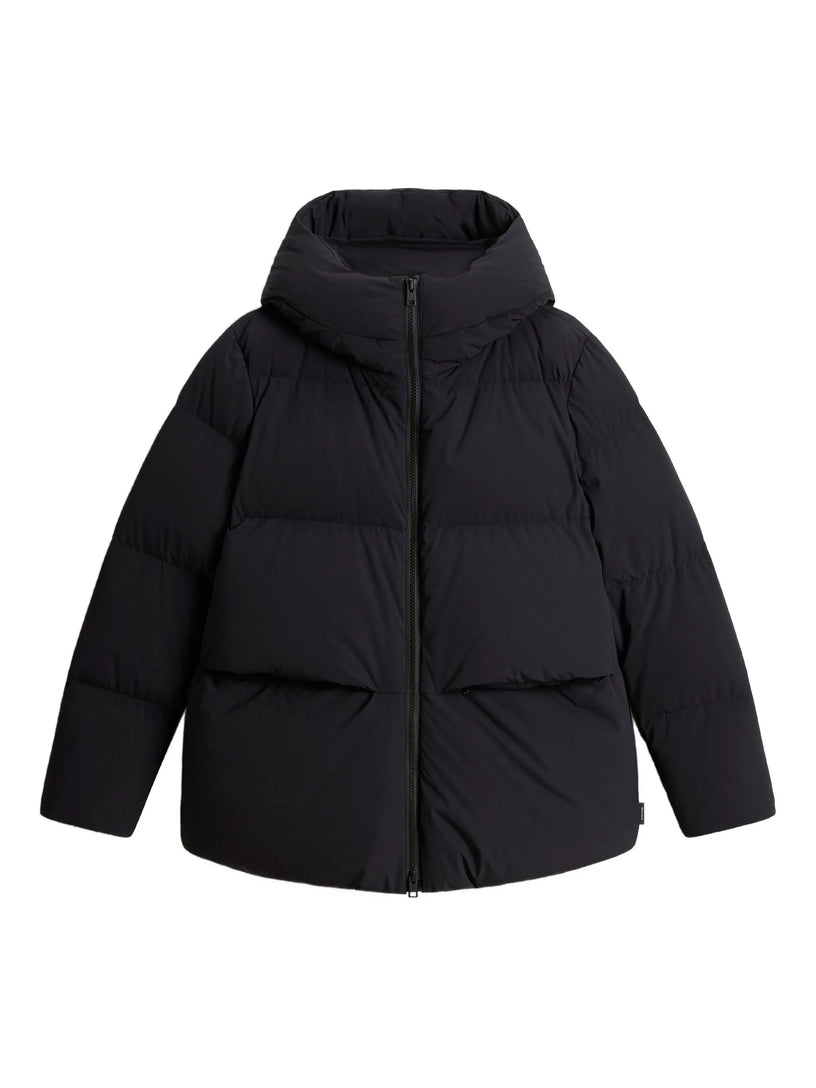 Cloud down jacket in stretch nylon with a matte finish