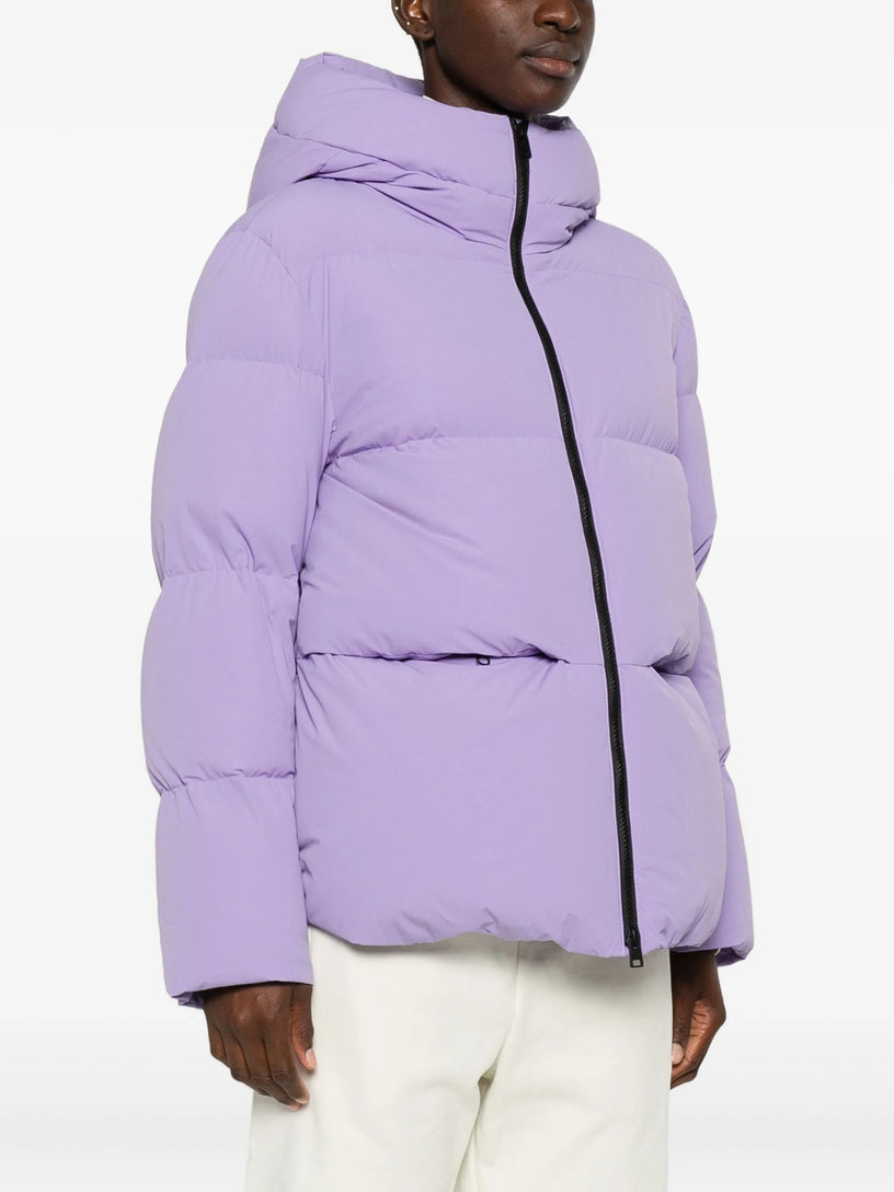 Cloud down jacket in stretch nylon with a matte finish