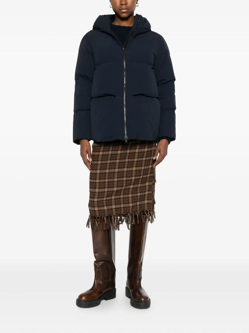 Cloud down jacket in stretch nylon with a matte finish