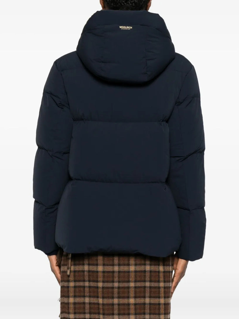 Cloud down jacket in stretch nylon with a matte finish