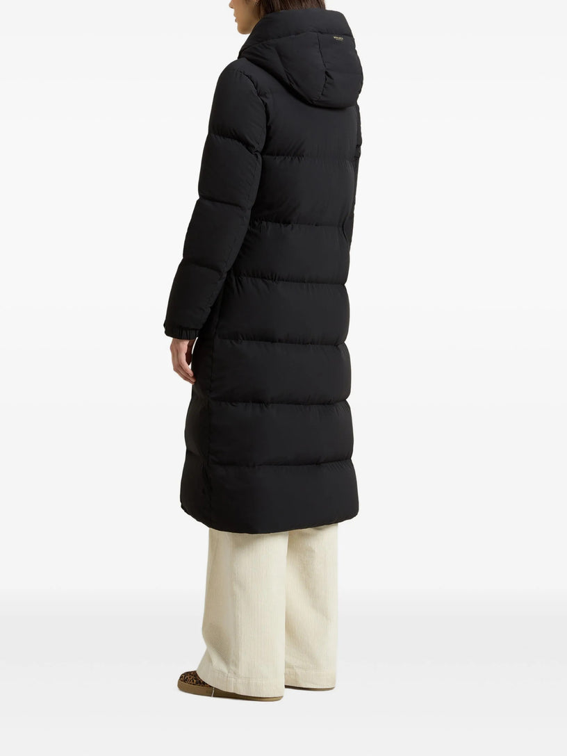 Cloud long down jacket in stretch nylon with a matte finish