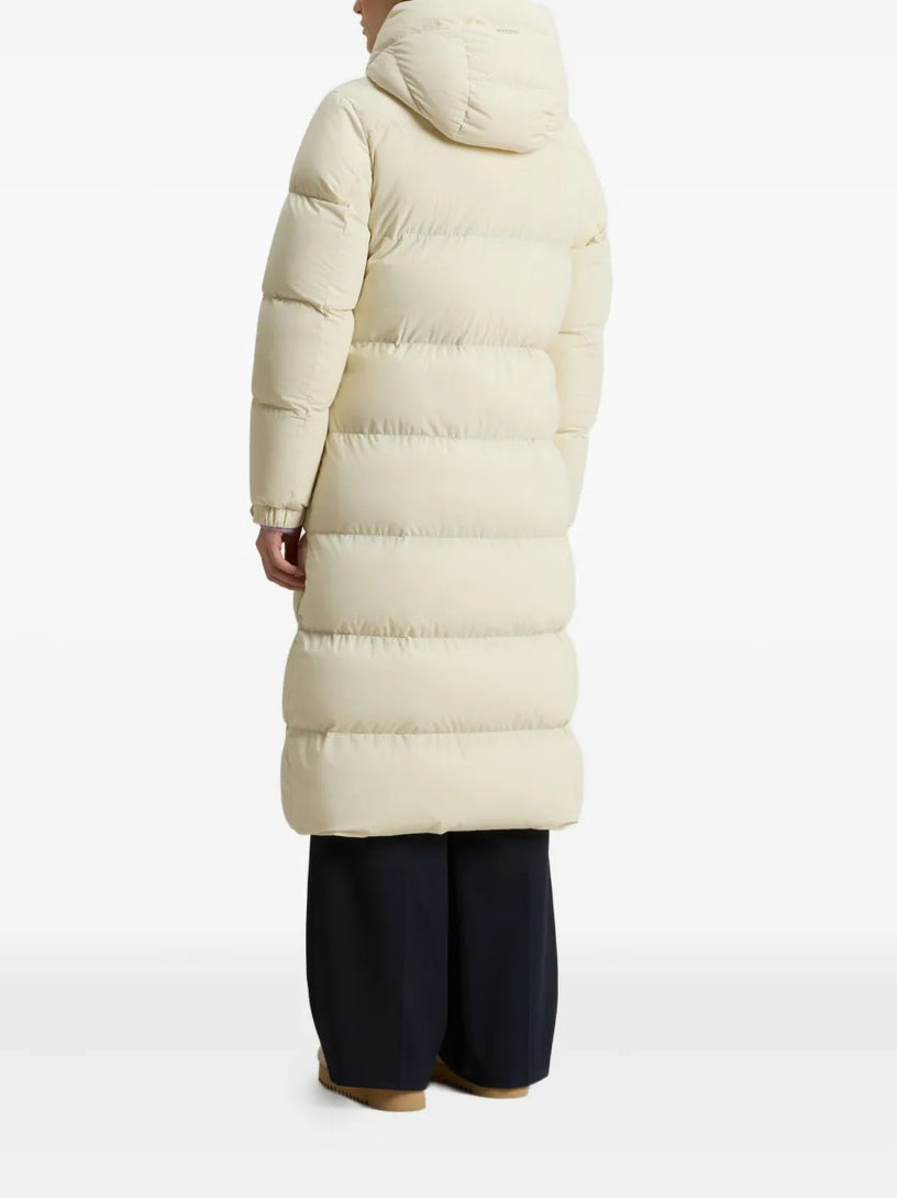 Cloud long down jacket in stretch nylon with a matte finish