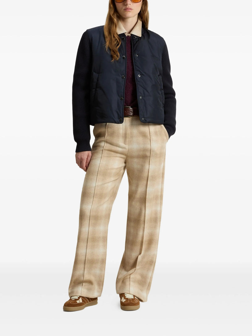 Hybrid nylon bomber jacket