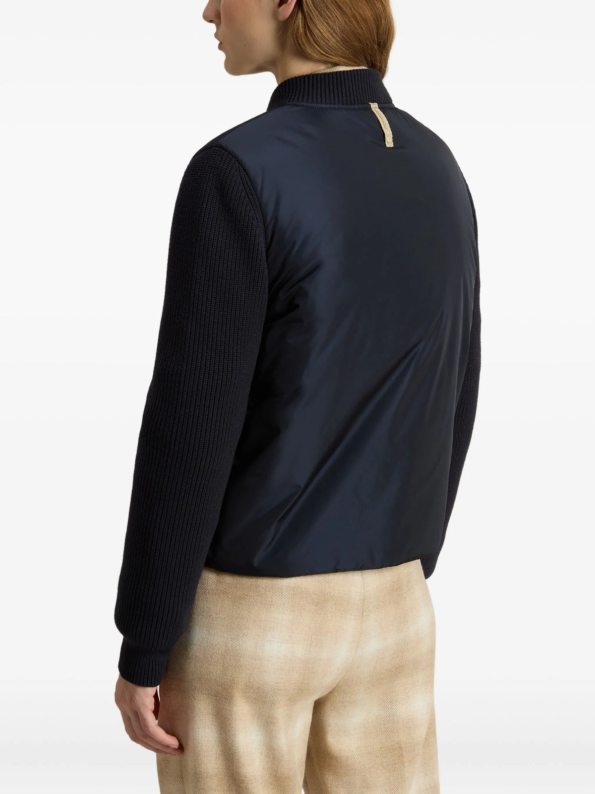 Hybrid nylon bomber jacket