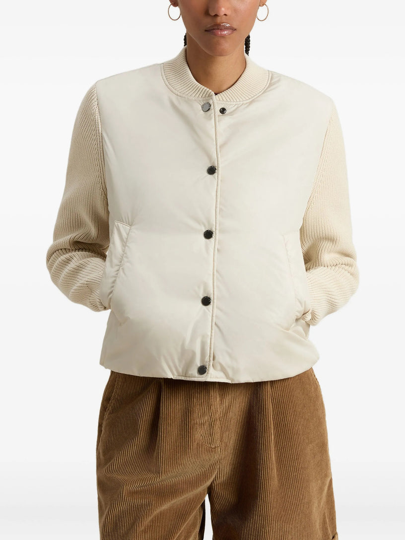 Hybrid nylon bomber jacket