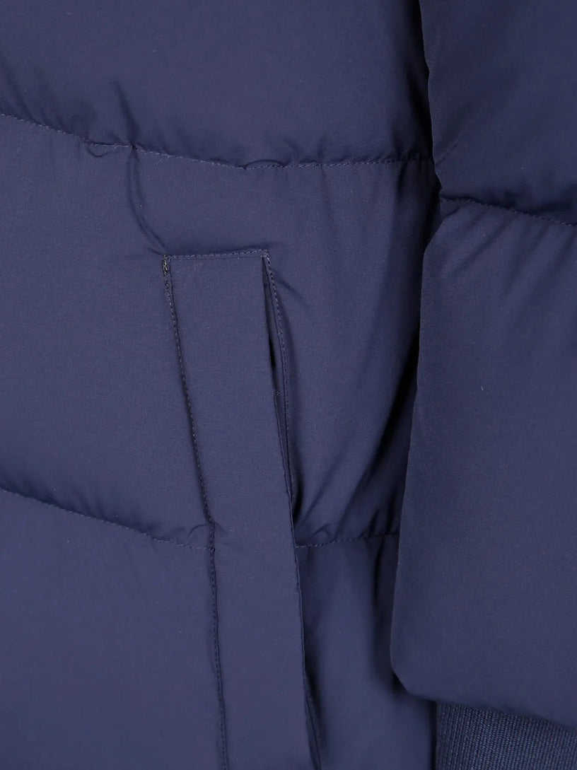 Cloud down jacket in stretch nylon with a matte finish