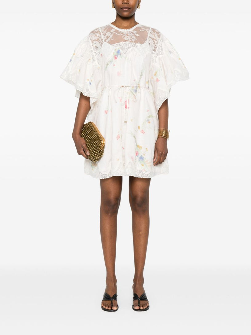 Lucky Lace Trim Mini Dress