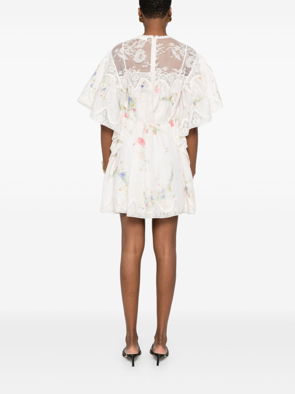Lucky Lace Trim Mini Dress ZIMMERMANN Bianco | Grifo210