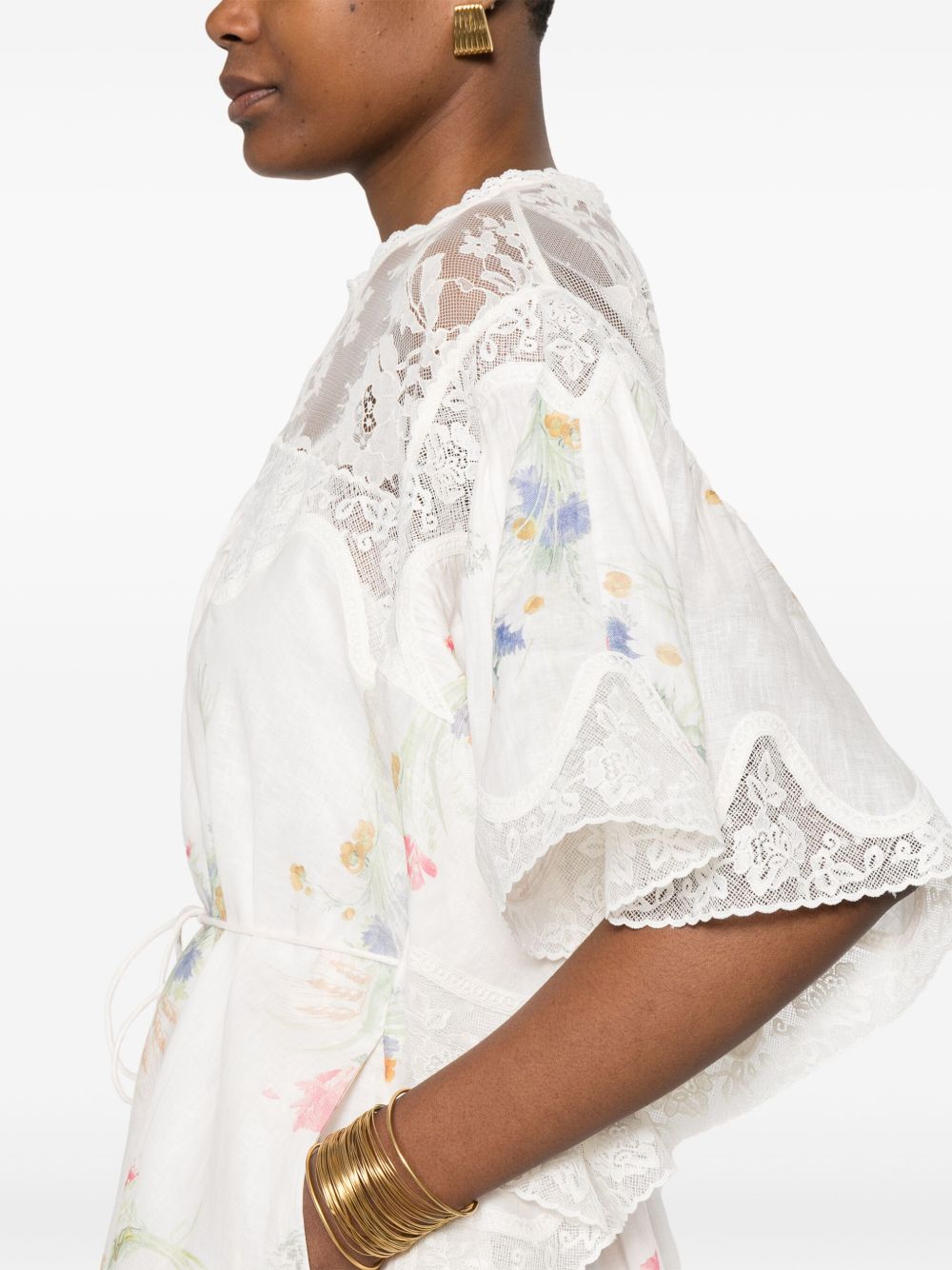 Lucky Lace Trim Mini Dress ZIMMERMANN Bianco | Grifo210