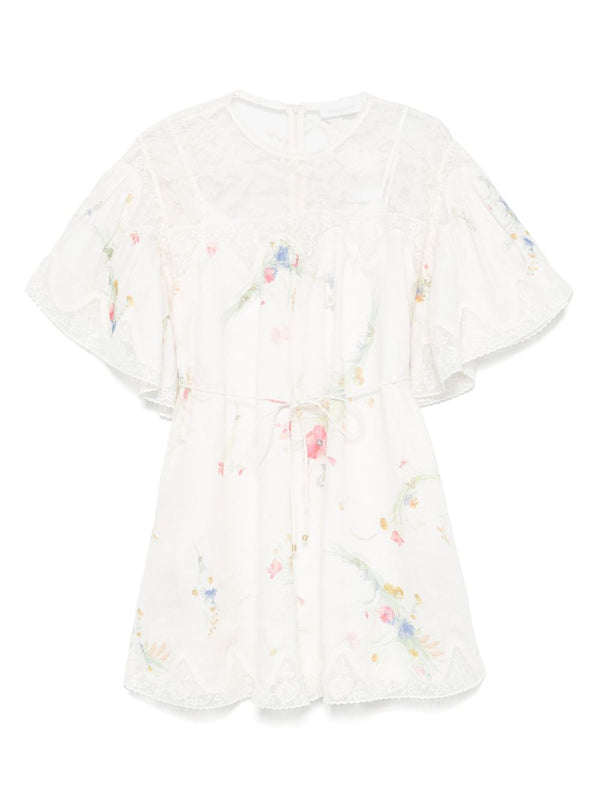 Lucky Lace Trim Mini Dress ZIMMERMANN Bianco | Grifo210