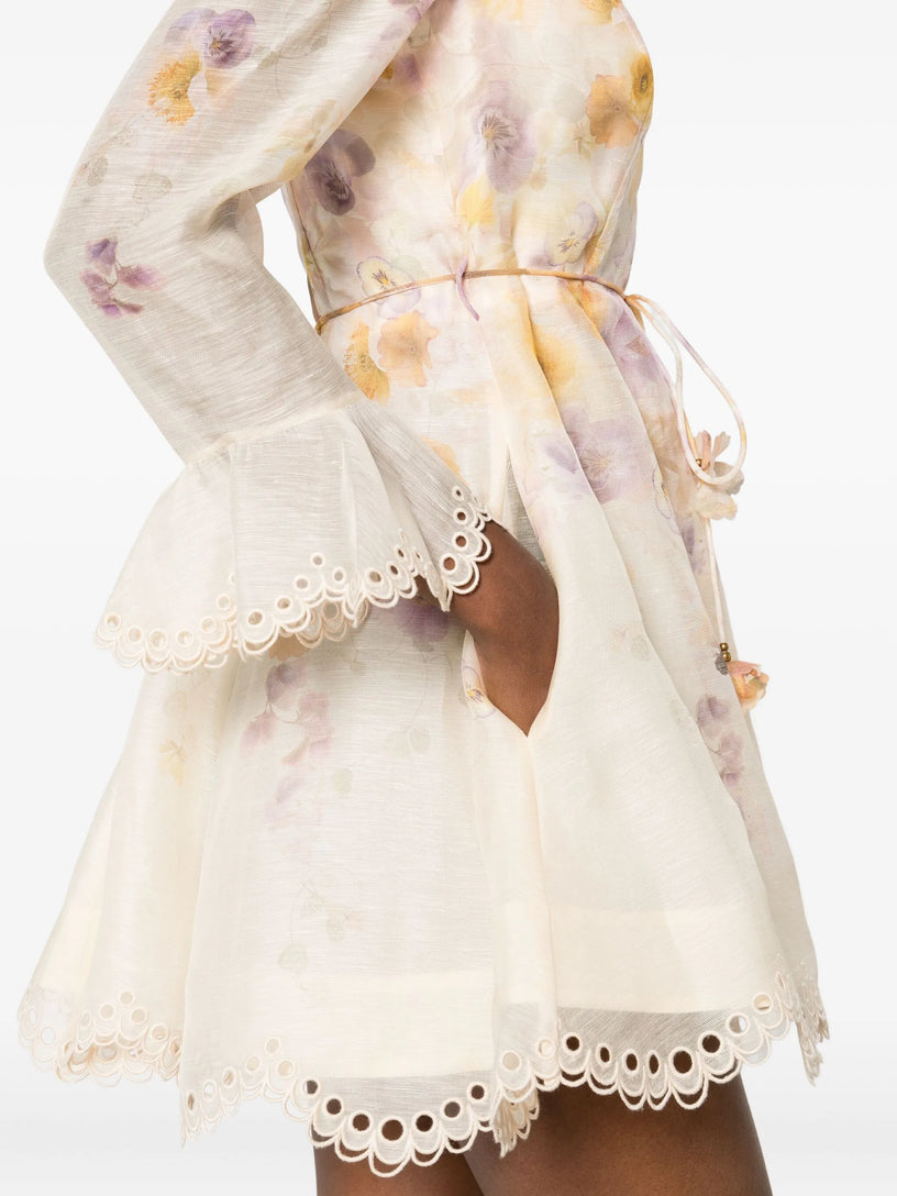 Memento Embroidered Mini Dress