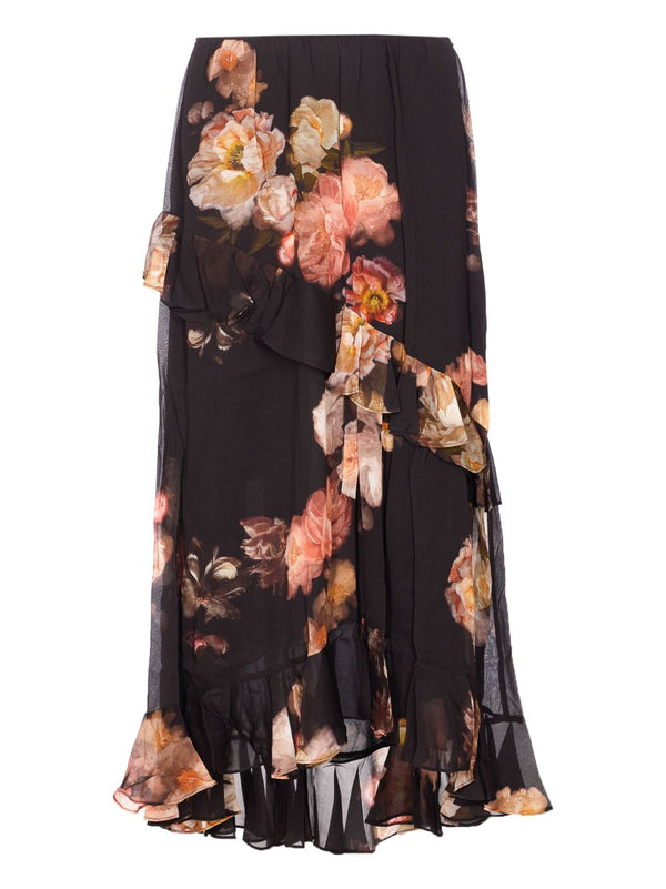 Hypnotic Asymmetric Midi Skirt