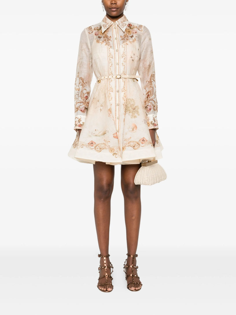 Memento Button Mini Dress