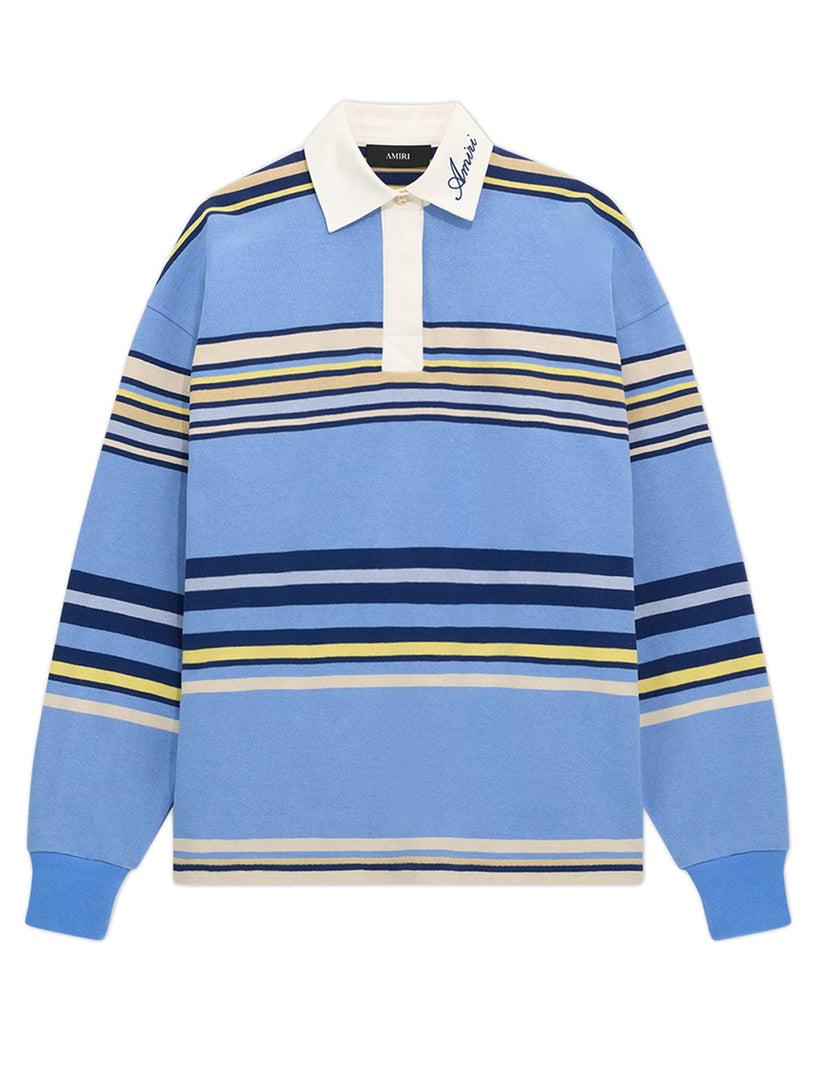 Polo a righe a maniche lunghe