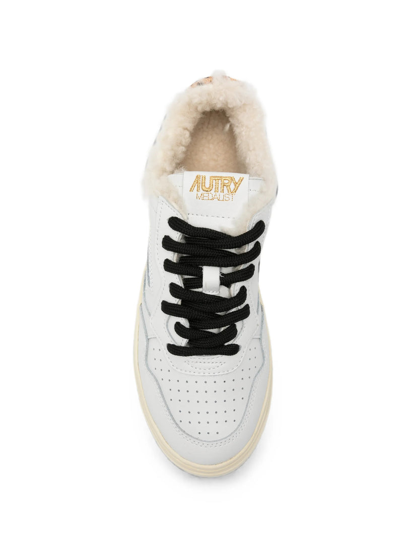 Sneakers medalist in shearling e pelle