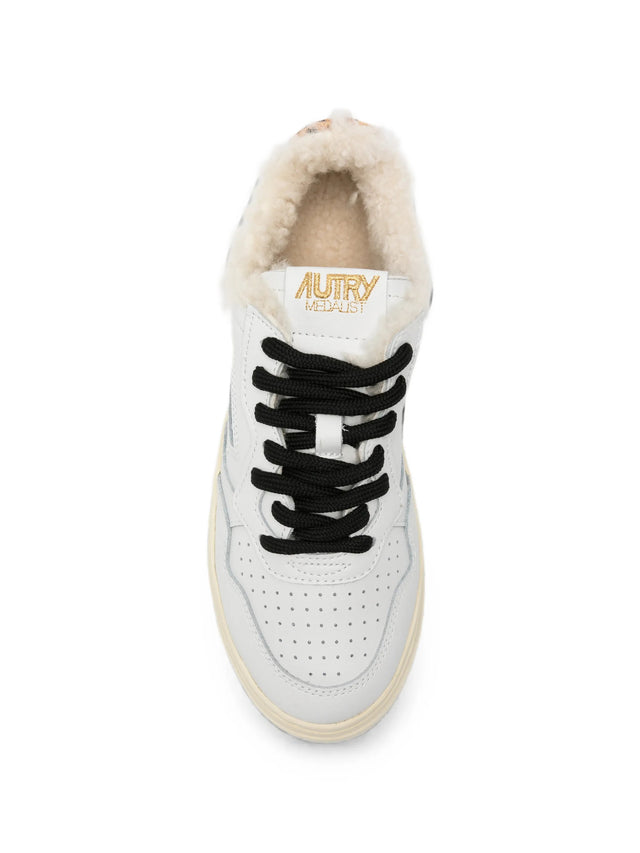Medalist sneakers in shearling and leather