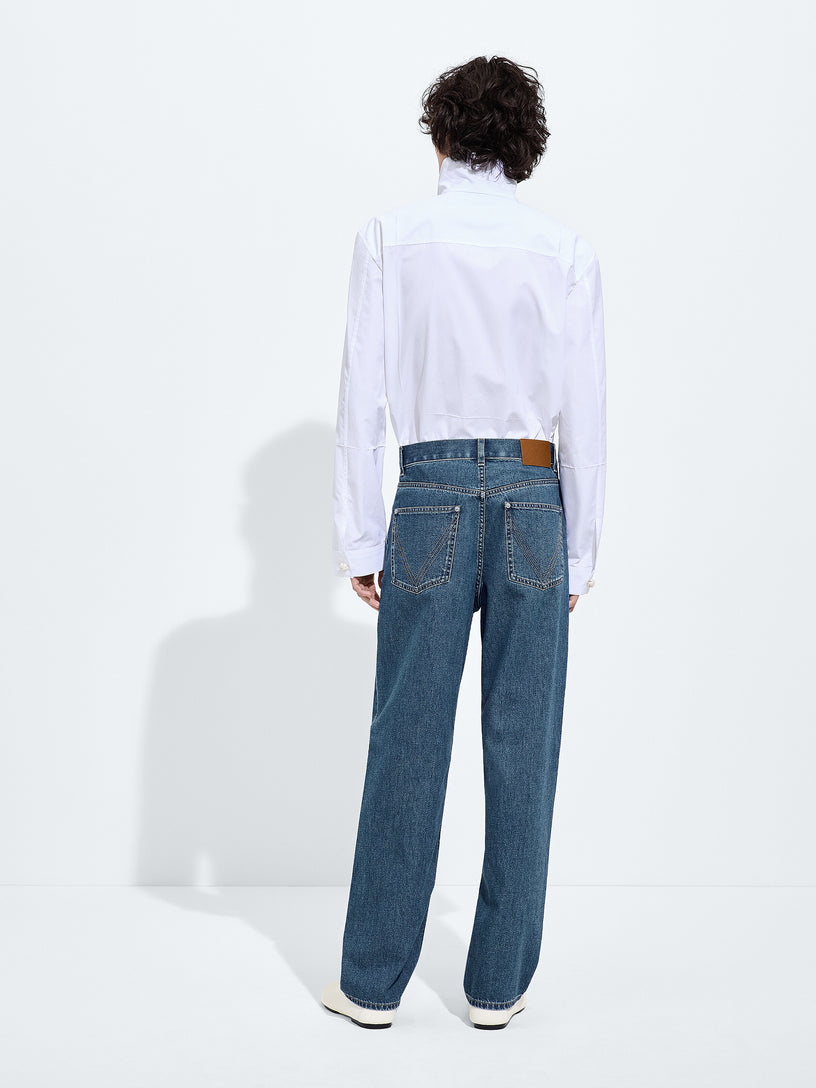 Jeans a gamba ampia con lavaggio Atlantic Blue