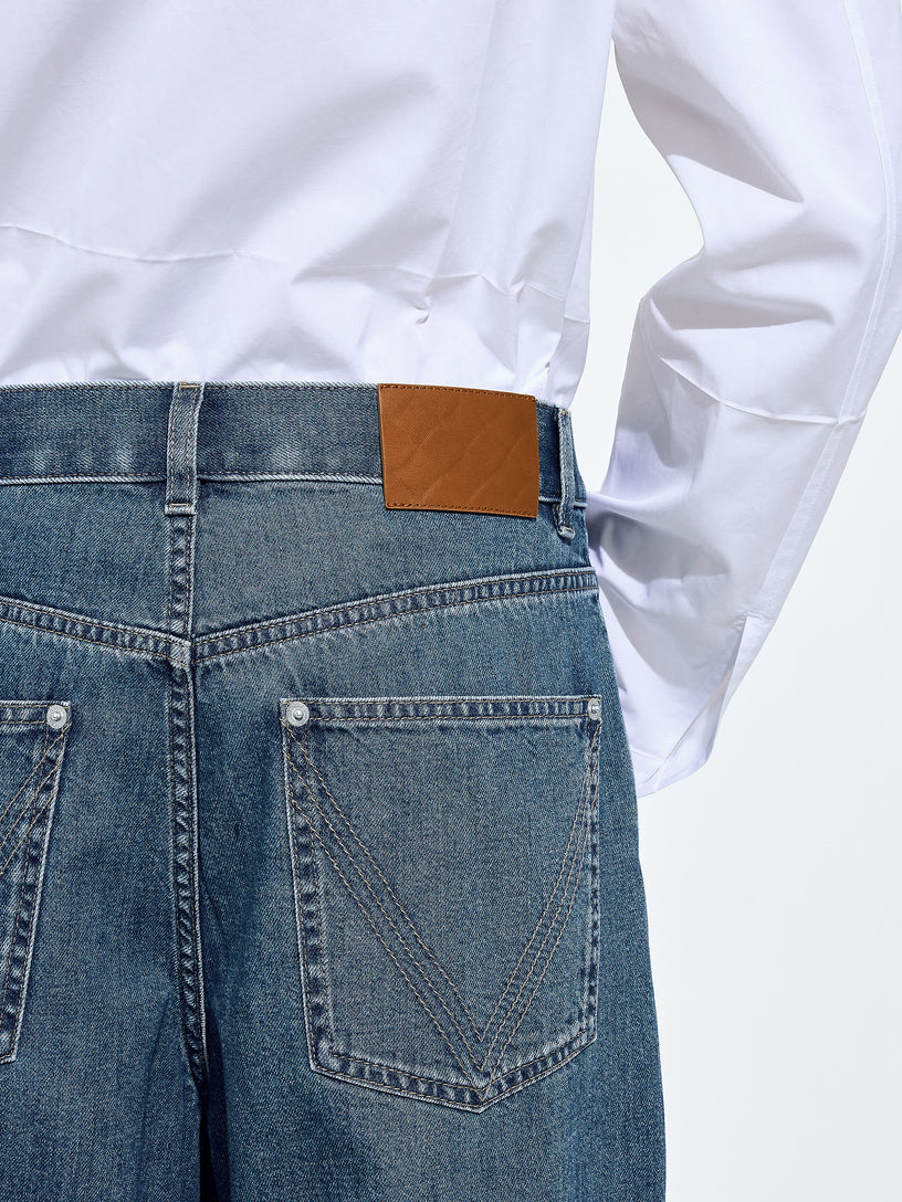 Jeans a gamba ampia con lavaggio Atlantic Blue