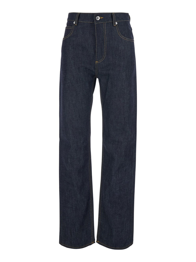 Jeans dritti in denim grezzo