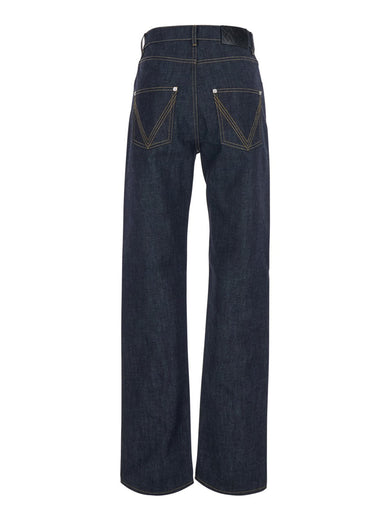 Jeans dritti in denim grezzo
