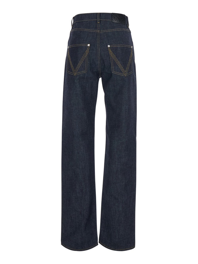 Jeans dritti in denim grezzo