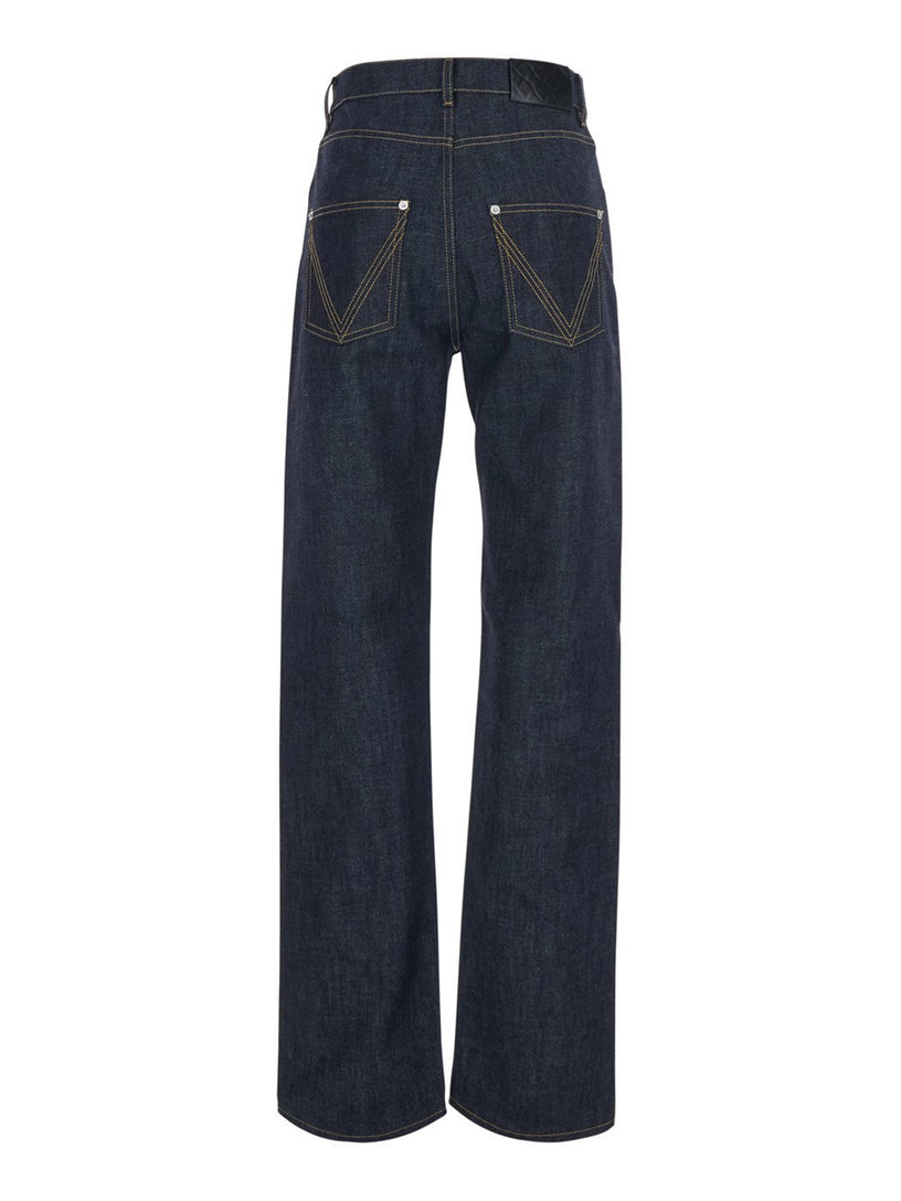 Jeans dritti in denim grezzo