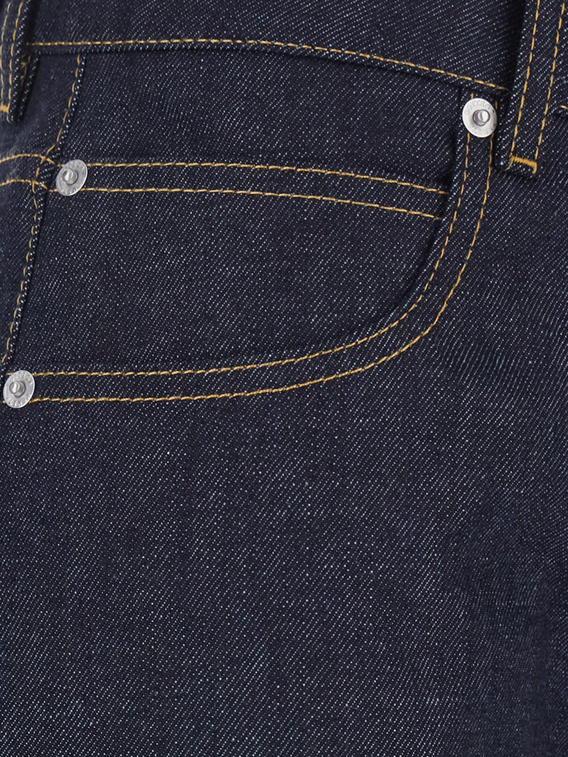 Jeans dritti in denim grezzo