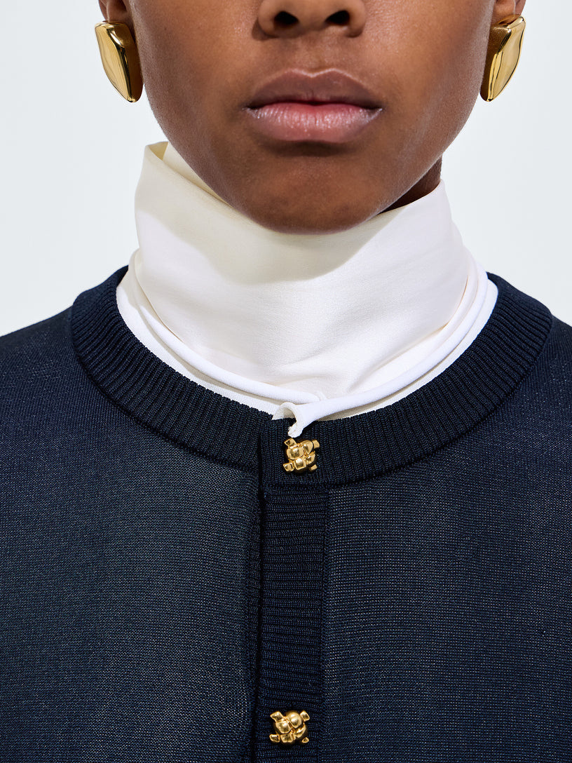 Cardigan in maglia di seta doppia