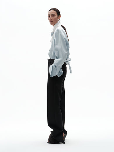 Pantaloni in lana grain de poudre