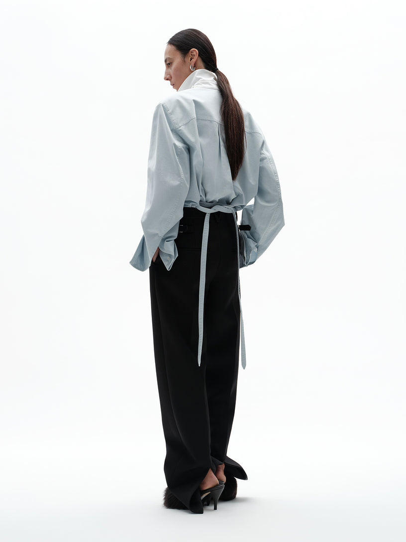 Pantaloni in lana grain de poudre