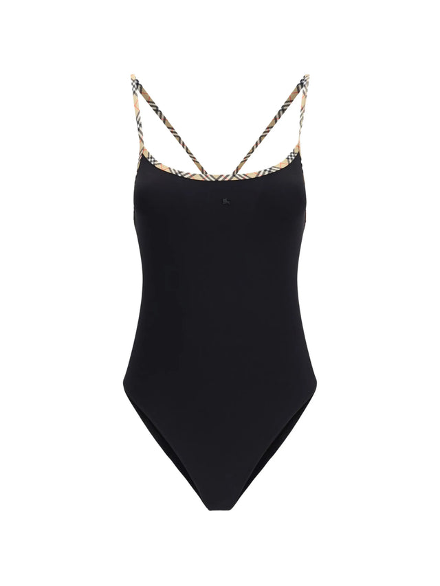 Costume intero con dettagli Check