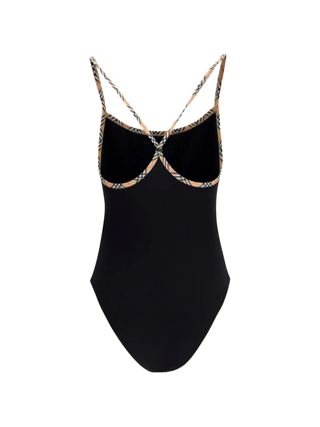 Costume intero con dettagli Check