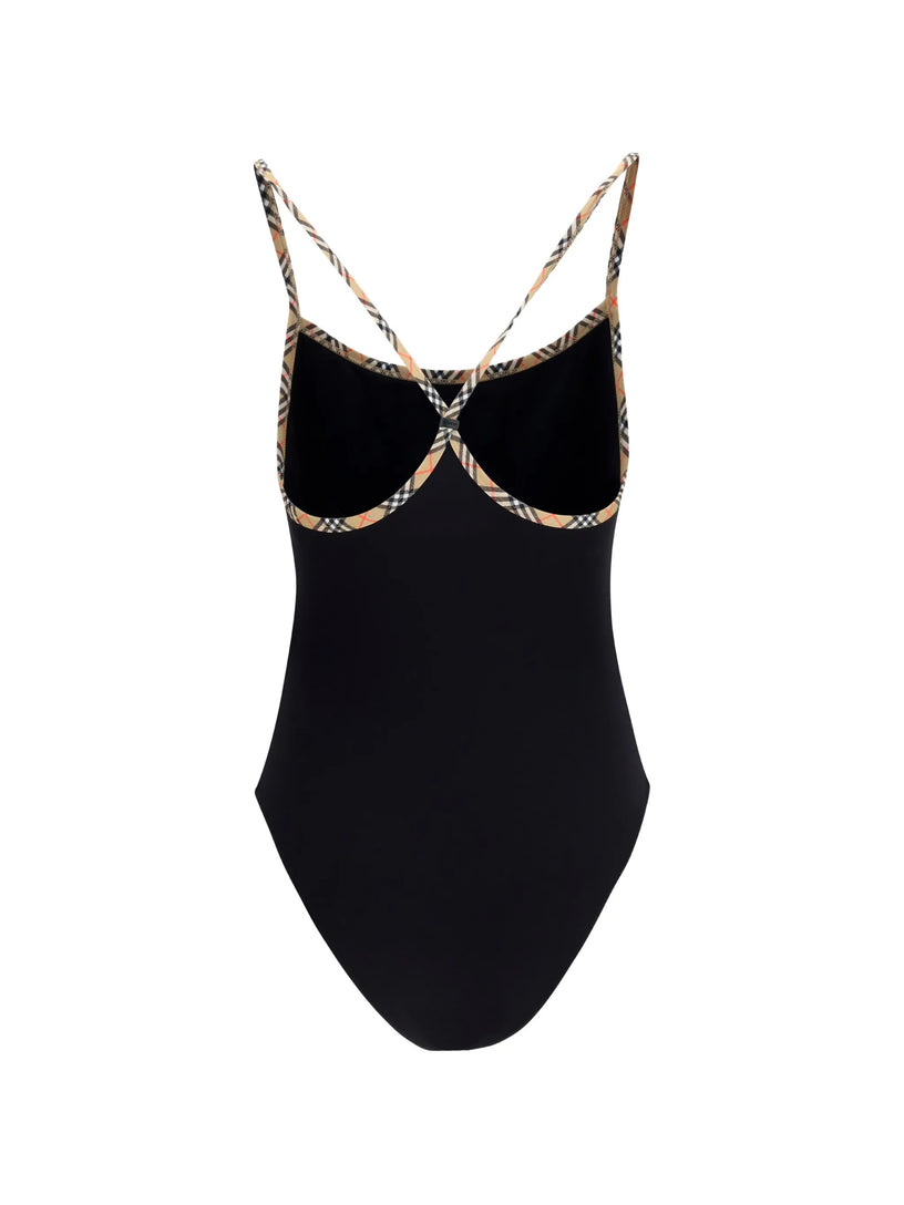 Costume intero con dettagli Check