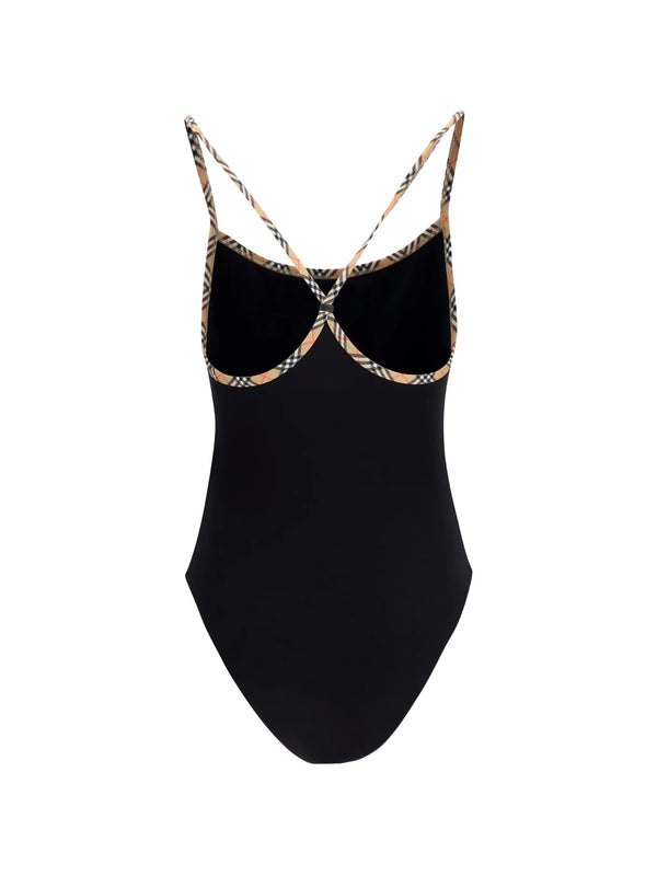 Check Trim swimsuit