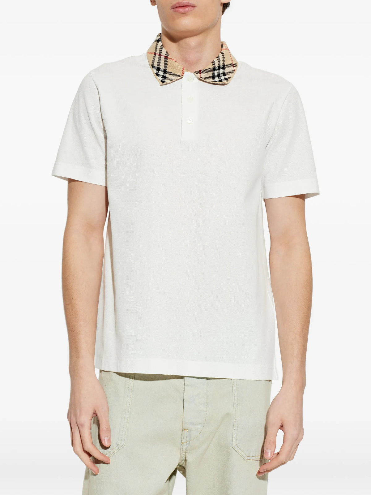 Polo con colletto check