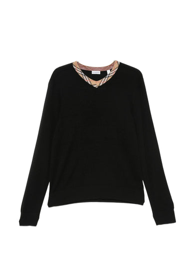Pullover con finiture Check