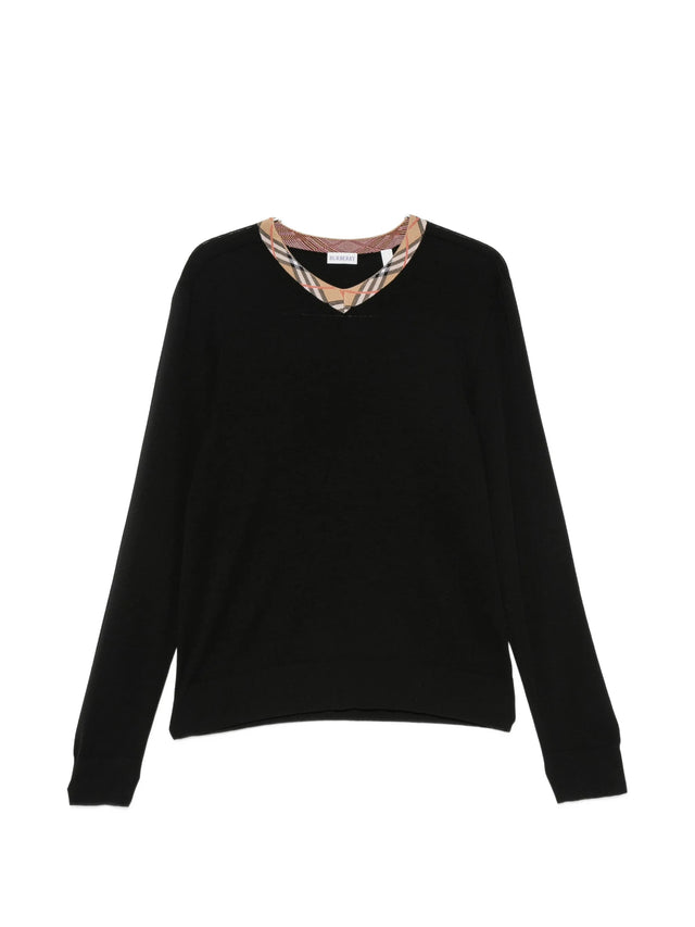 Pullover con finiture Check