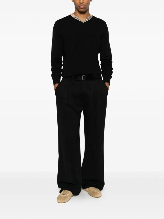 Pullover con finiture Check