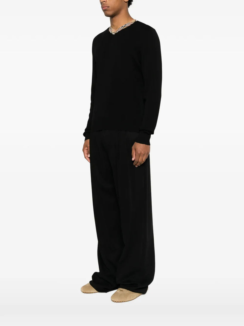 Pullover con finiture Check