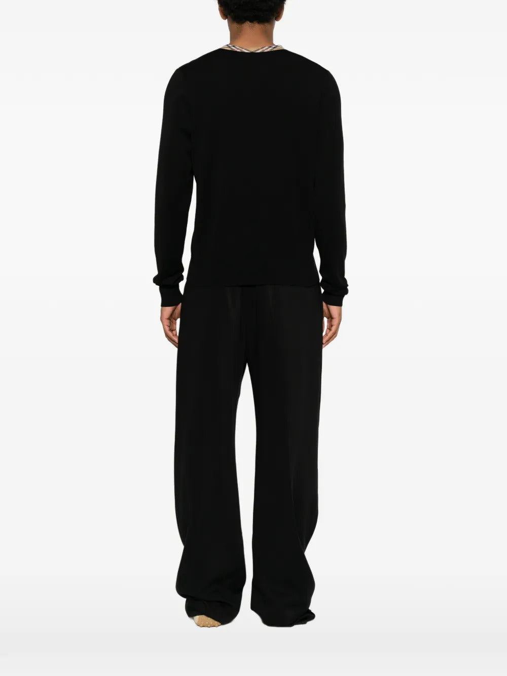 Pullover con finiture Check