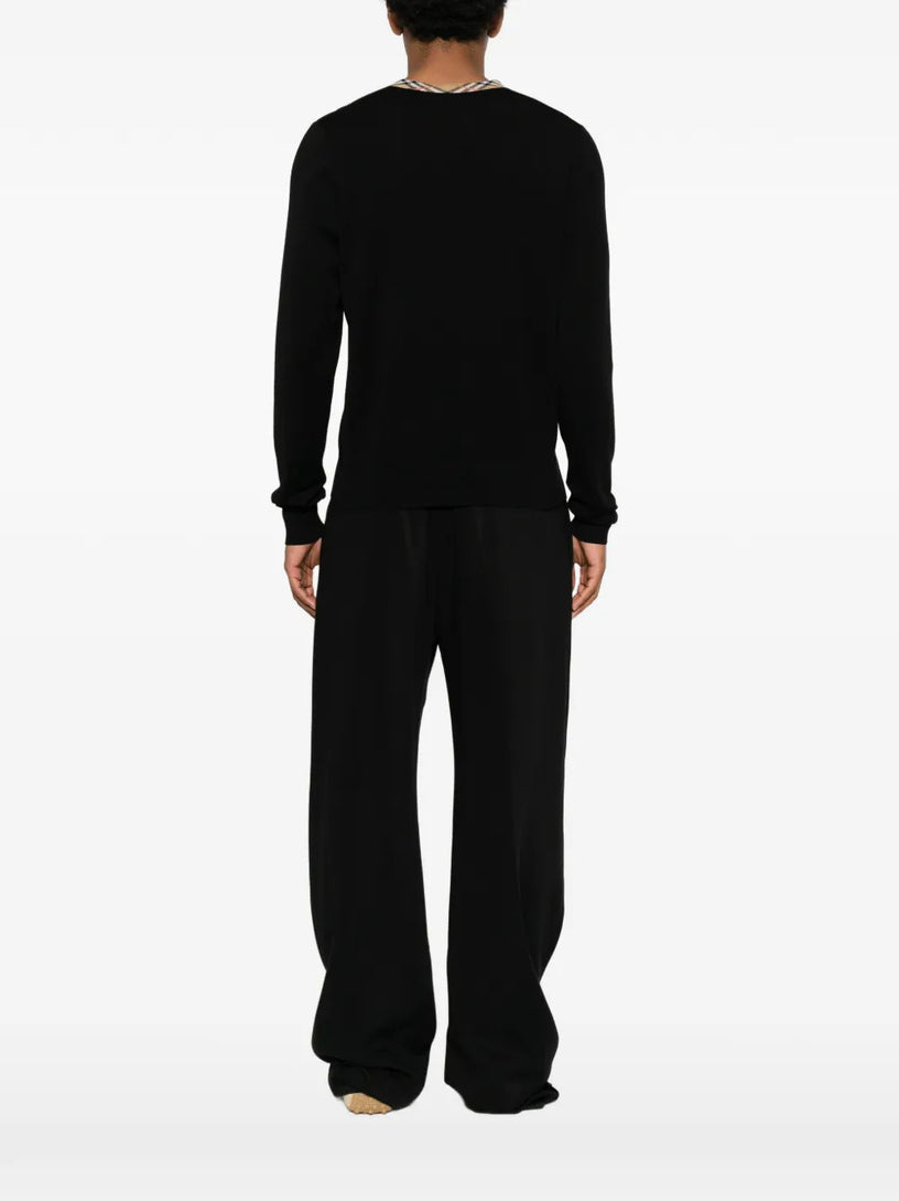 Pullover con finiture Check