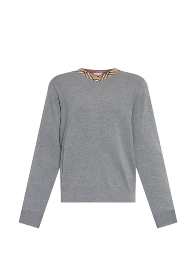Pullover con finiture Check