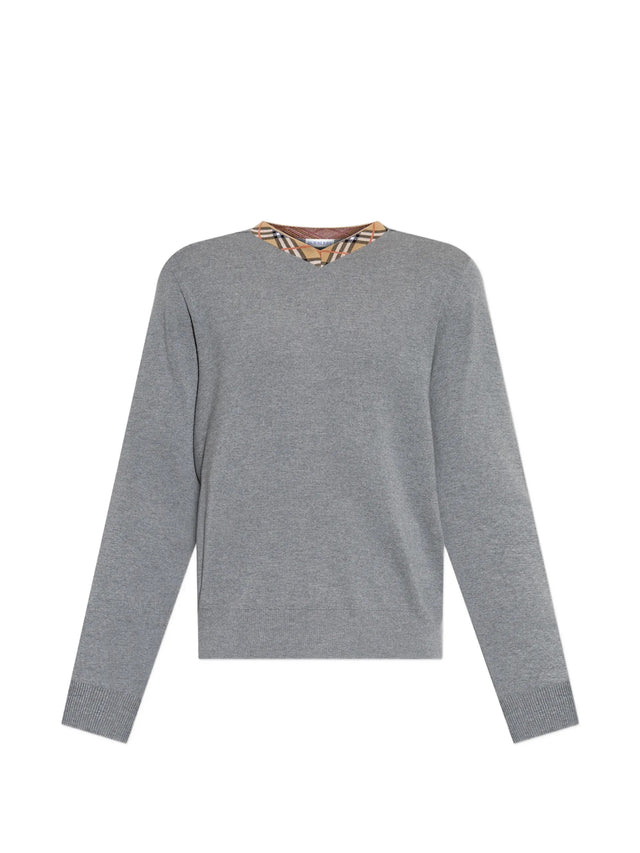 Pullover con finiture Check