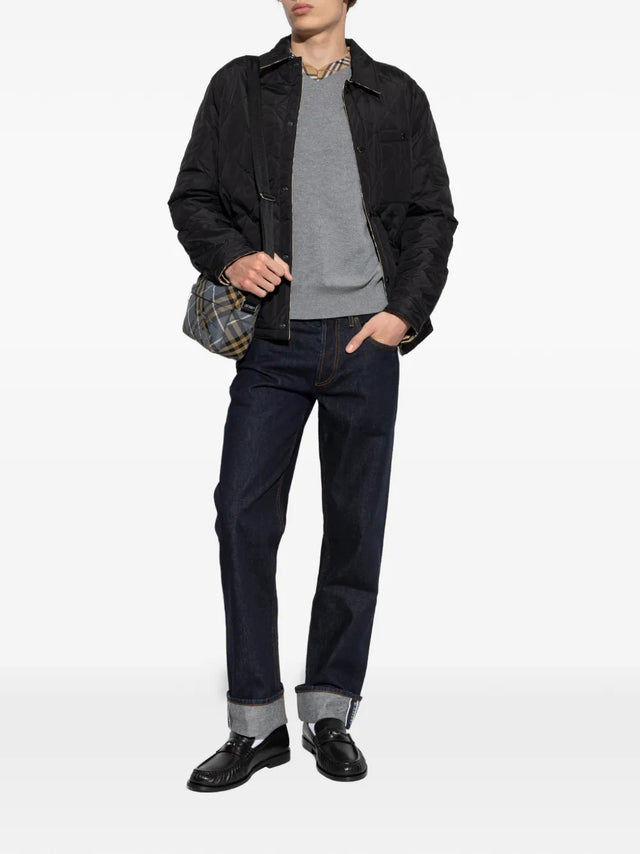 Pullover con finiture Check