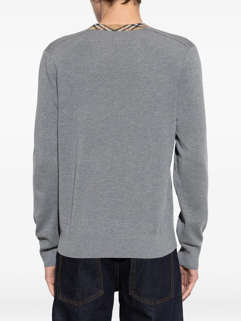 Pullover con finiture Check
