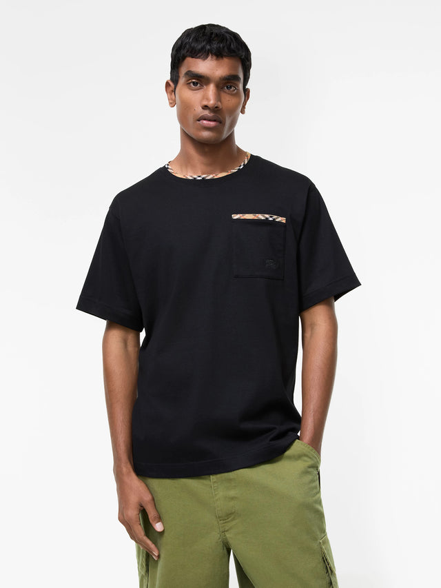 T-shirt con finiture Check