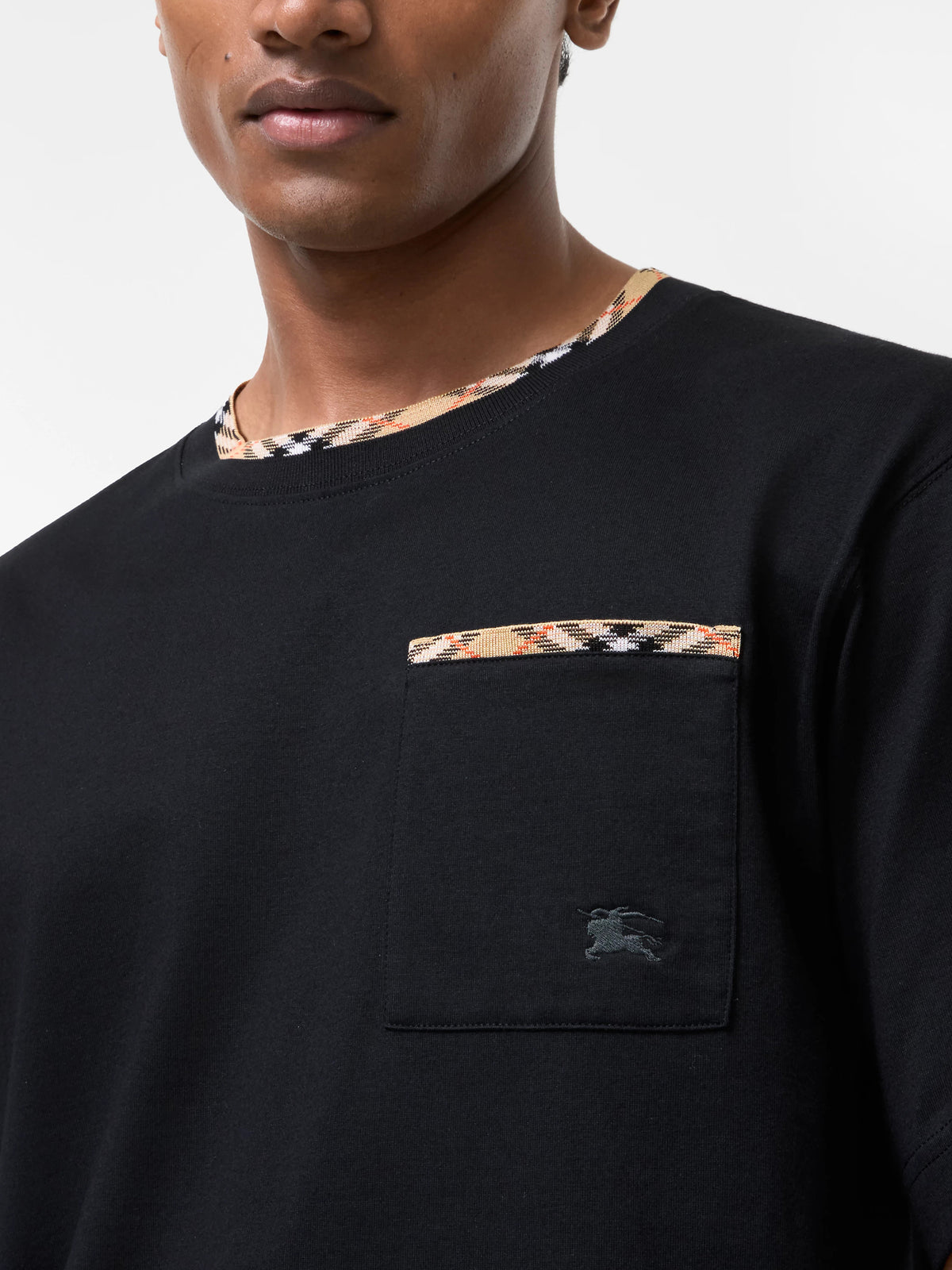 T-shirt con finiture Check