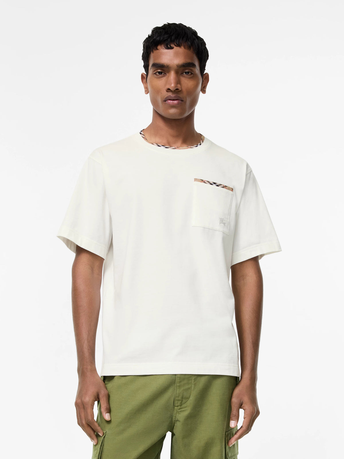 T-shirt con finiture Check