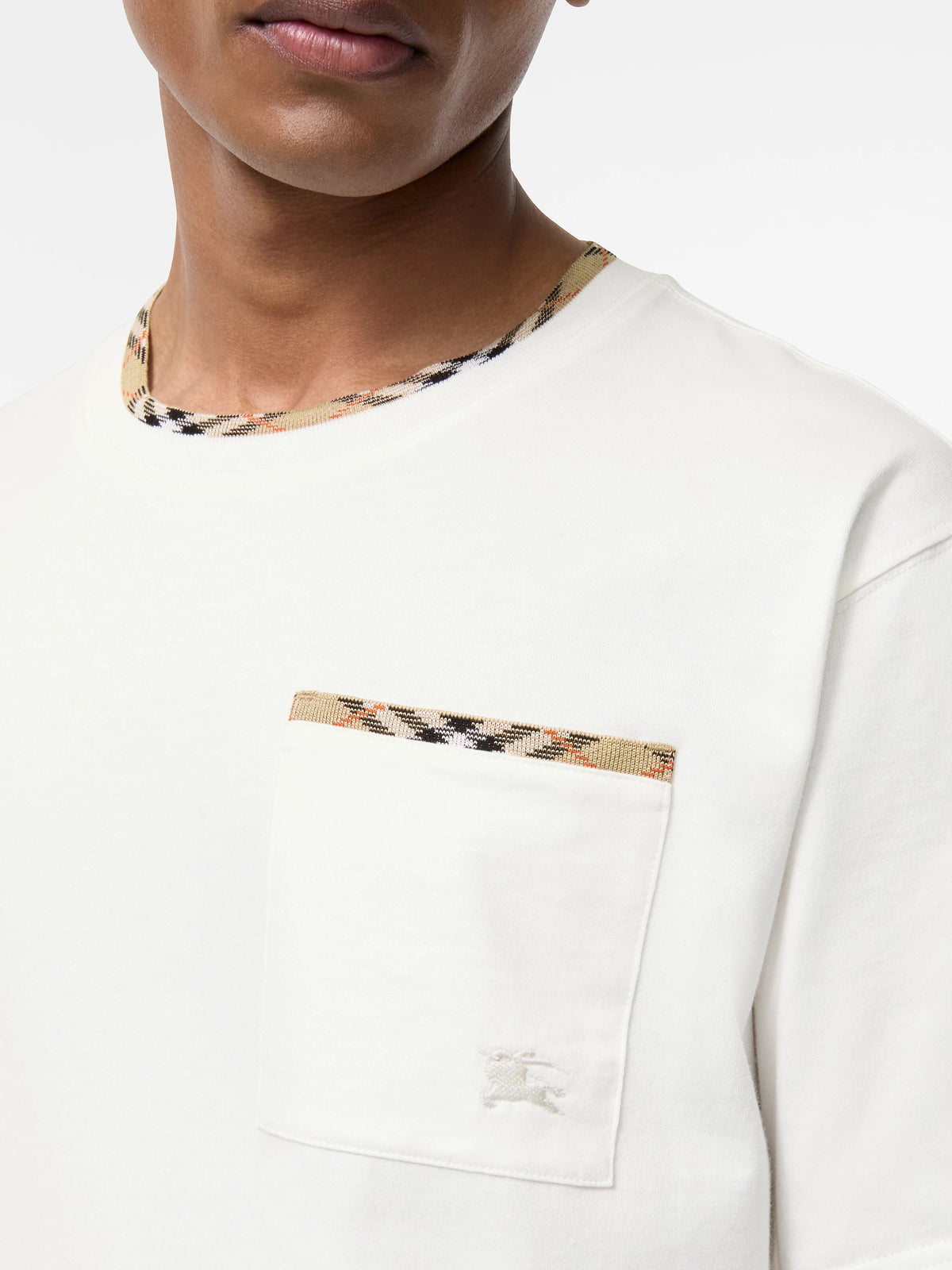 T-shirt con finiture Check